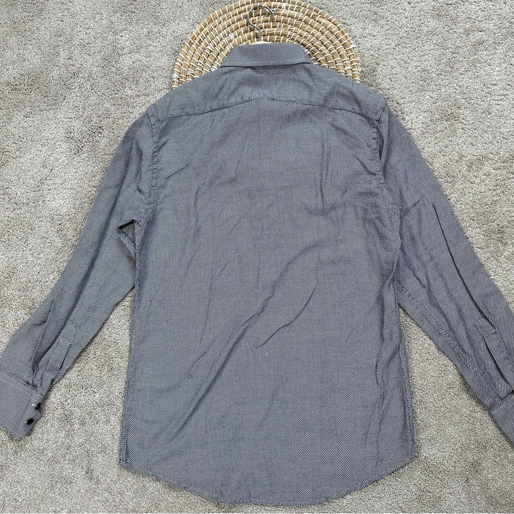 Versace Classic Men’s Button Up Shirt Longsleeve Sharkskin Print Geometric M - Picture 9 of 15